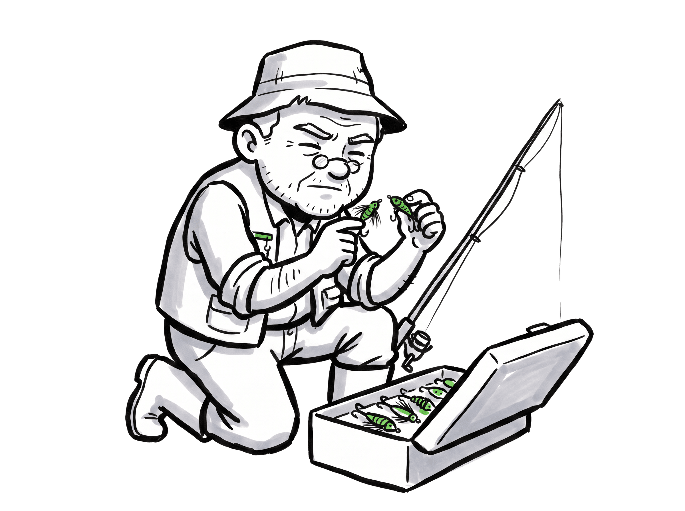 Gramps comparing two ad variants on a phone